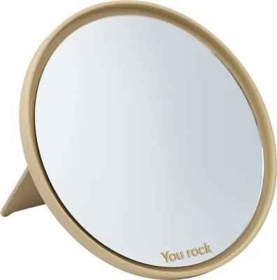 Косметическое зеркало Design Letters Mirror Mirror, круглое, керамика, бежевое