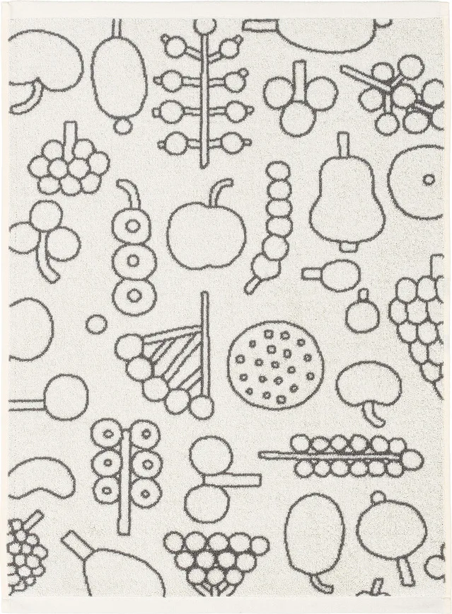Полотенце для лица и рук Iittala Oiva Toikka Frutta, хлопок, 50 70 см, серое