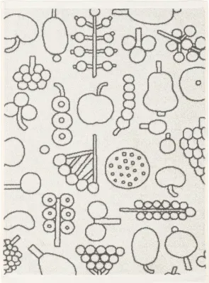 Полотенце для лица и рук Iittala Oiva Toikka Frutta, хлопок, 50 70 см, серое