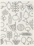 Полотенце для лица и рук Iittala Oiva Toikka Frutta, хлопок, 50 70 см, серое — фото 1