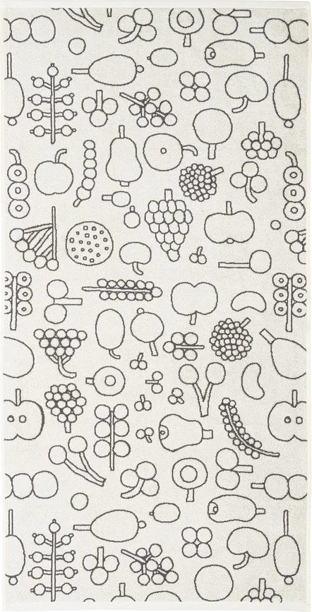 Полотенце банное Iittala Oiva Toikka Frutta, хлопок, 70 140 см, серое