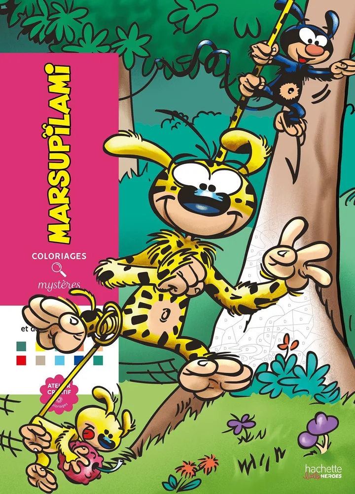 Раскраска по номерам Coloriages mystères - Marsupilami