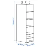 IKEA SKUBB (ИКЕА СКУББ) — Подвесной модуль, 6 секций, белый 35х45х125 см — фото 7