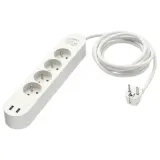 IKEA KOPPLA (ИКЕА КОППЛА) — Удлинитель 4 розетки/2 порта USB, белый 3.0 м — фото 1