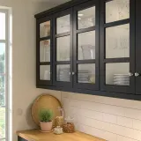 IKEA LERHYTTAN (ИКЕА ЛЕРХЙТТАН) — Стеклянная дверь, морёный чёрный 40х40 см — фото 2