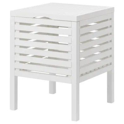 IKEA MUSKAN (ИКЕА МУСКАН) — Табурет с отделением для хранения, белый 50 см