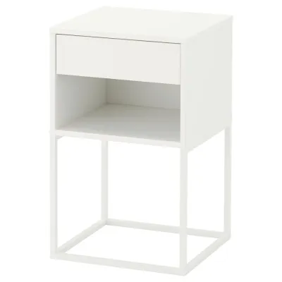 IKEA VIKHAMMER (ИКЕА ВИКХАММЕР) — Прикроватный столик, белый 40х39 см