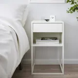IKEA VIKHAMMER (ИКЕА ВИКХАММЕР) — Прикроватный столик, белый 40х39 см — фото 2