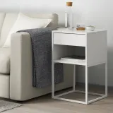 IKEA VIKHAMMER (ИКЕА ВИКХАММЕР) — Прикроватный столик, белый 40х39 см — фото 3