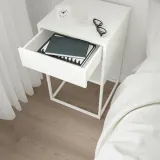 IKEA VIKHAMMER (ИКЕА ВИКХАММЕР) — Прикроватный столик, белый 40х39 см — фото 4