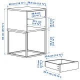 IKEA VIKHAMMER (ИКЕА ВИКХАММЕР) — Прикроватный столик, белый 40х39 см — фото 7
