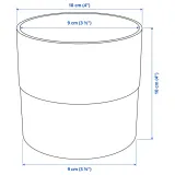 IKEA NYPON (ИКЕА НИПОН) — Кашпо, для дома/улицы серый 9 см — фото 6
