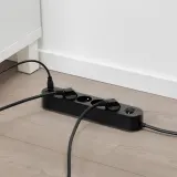 IKEA KOPPLA (ИКЕА КОППЛА) — Удлинитель 4 розетки/2 порта USB, чёрный 3.0 м — фото 2
