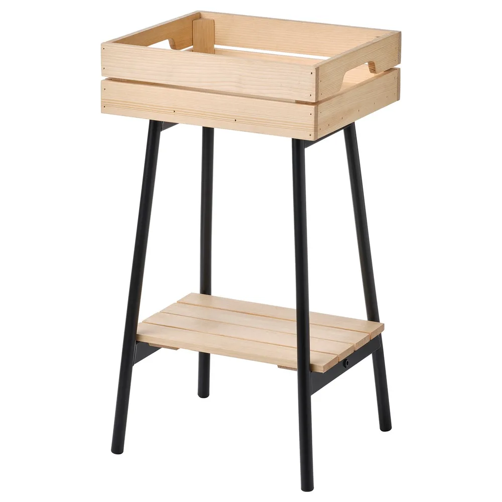 IKEA VANILJSTÅNG (ИКЕА ВАНИЛЙСТОНГ) — Подставка для растения, сосна/чёрный 55 см