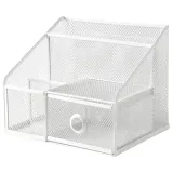 IKEA DRÖNJÖNS (ИКЕА ДРЁНЙЁНС) — Органайзер для стола, белый 25х20 см — фото 1