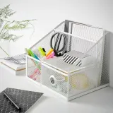 IKEA DRÖNJÖNS (ИКЕА ДРЁНЙЁНС) — Органайзер для стола, белый 25х20 см — фото 2