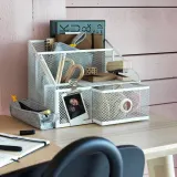 IKEA DRÖNJÖNS (ИКЕА ДРЁНЙЁНС) — Органайзер для стола, белый 25х20 см — фото 3