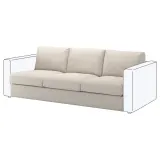 IKEA VIMLE (ИКЕА ВИМЛЕ) — Чехол для 3-местной секции, Gunnared бежевый — фото 3