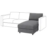 IKEA VIMLE (ИКЕА ВИМЛЕ) — Чехол на секцию шезлонга, Lejde серо-чёрный — фото 2
