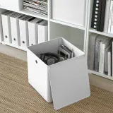 IKEA KUGGIS (ИКЕА КУГГИС) — Контейнер с крышкой, белый 32х32х32 см — фото 2