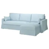 IKEA HYLTARP (ИКЕА ХИЛТАРП) — Чехол на 3-местный диван с шезлонгом, правый, Киланда бледно-голубой — фото 2