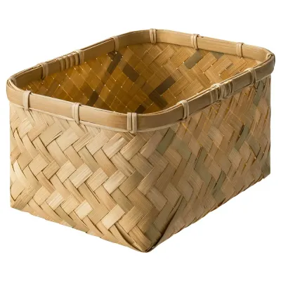 IKEA MJÖLKKANNA (ИКЕА МЙЁЛККАННА) — Корзина, бамбук 18х25х14 см