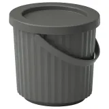 IKEA DAMMÄNG (ИКЕА ДАММЭНГ) — Контейнер для мусора с крышкой, тёмно-серый 8 л — фото 1