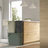 IKEA DAMMÄNG (ИКЕА ДАММЭНГ) — Контейнер для мусора с крышкой, тёмно-серый 8 л — фото 6