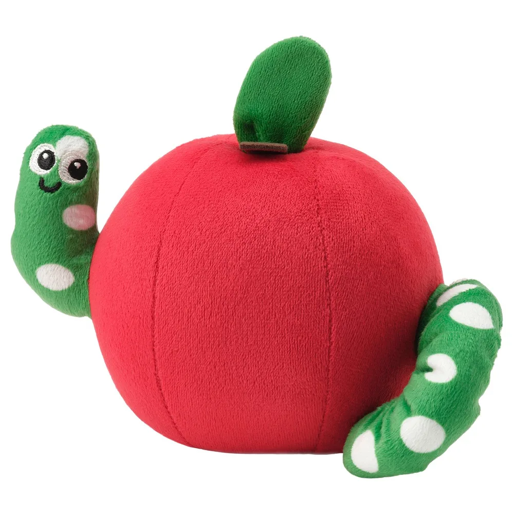 IKEA SANDBI (ИКЕА САНДБИ) — Игрушка музыкальная, яблоко и червячок красный/зелёный