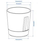IKEA VÅRDTRÄD (ИКЕА ВОРДТРЭД) — Кашпо с автополивом, для дома и улицы прозрачный/антрацит 12 см — фото 8