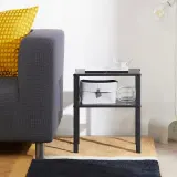 IKEA KNARREVIK (ИКЕА КНАРРЕВИК) — Столик прикроватный, чёрный 37x28 см — фото 3