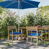IKEA KLÖSAN (ИКЕА КЛЁСАН) — Подушка для стула садовая, тёмно-синяя 44x44 см — фото 4