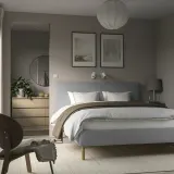 IKEA TÄRNKULLEN (ИКЕА ТЭРНКУЛЛЕН) — Чехол на каркас кровати, Тиббельбю бежевый/серый 140x200 см — фото 3
