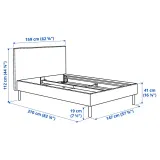 IKEA TÄRNKULLEN (ИКЕА ТЭРНКУЛЛЕН) — Чехол на каркас кровати, Тиббельбю бежевый/серый 140x200 см — фото 6