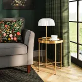 IKEA AKTERSPRING (ИКЕА АКТЕРСПРИНГ) — Лампа настольная, опаловый белый стекло/под латунь 39 см — фото 5