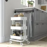 IKEA RÅSKOG (ИКЕА РОСКОГ) — Столик на колёсиках, белый 28x38x61 см — фото 2