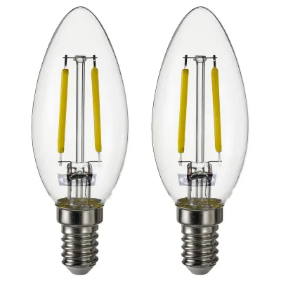 IKEA SOLHETTA (ИКЕА СОЛХЕТТА) — Светодиодная лампа E14 250 лм, люстра/прозрачный