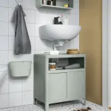 IKEA KINNASJÖ (ИКЕА КИННАШЁ) — Корзина для мусора, с крышкой самоклеящаяся/зелёный 4 л — фото 2
