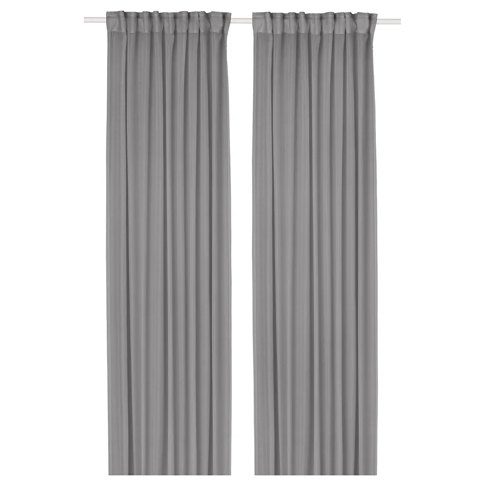 IKEA STENFRÖ (ИКЕА СТЕНФРЁ) — Гардины, 2 шт., серый/на тесьме 145х300 см
