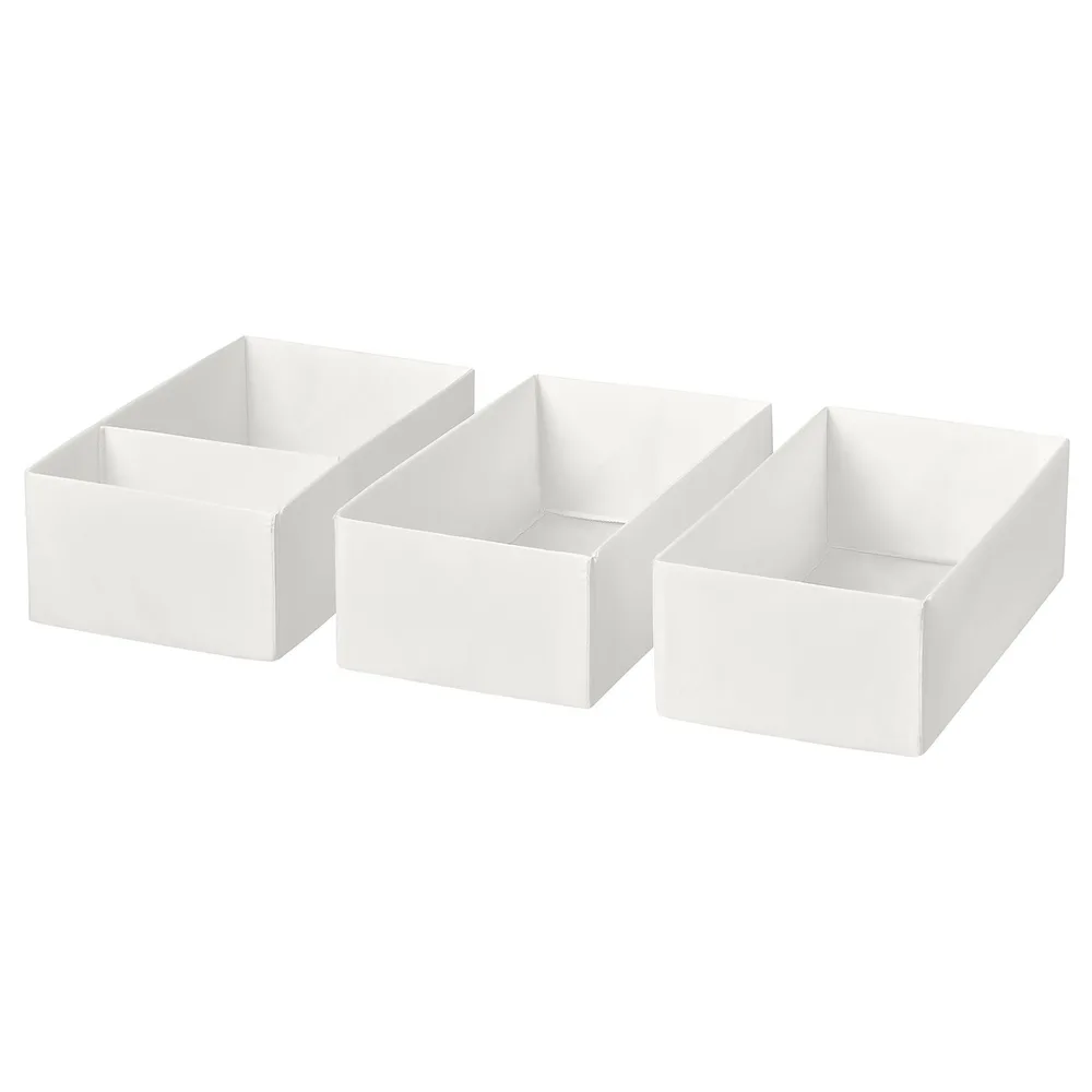 IKEA SKUBB (ИКЕА СКУББ) — Коробка, 3 шт., белый 20х38х12 см
