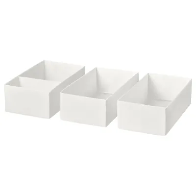 IKEA SKUBB (ИКЕА СКУББ) — Коробка, 3 шт., белый 20х38х12 см