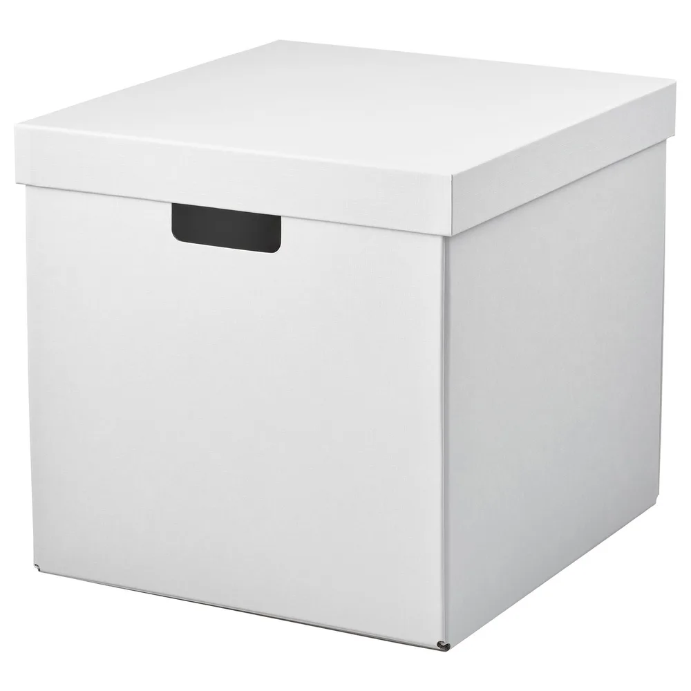 IKEA FJÄDERHARV (ИКЕА ФЙЭДЕРХАРВ) — Коробка с крышкой, белый 32х35х31 см