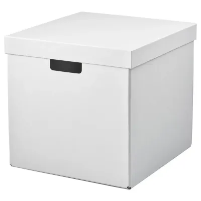 IKEA FJÄDERHARV (ИКЕА ФЙЭДЕРХАРВ) — Коробка с крышкой, белый 32х35х31 см