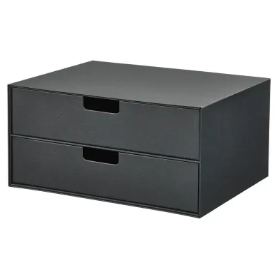 IKEA FJÄDERHARV (ИКЕА ФЙЭДЕРХАРВ) — Мини-комод с 2 ящиками, антрацит 32х25 см