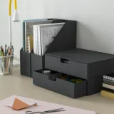 IKEA FJÄDERHARV (ИКЕА ФЙЭДЕРХАРВ) — Мини-комод с 2 ящиками, антрацит 32х25 см — фото 5