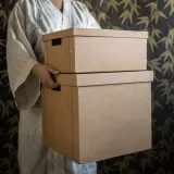 IKEA GÄRDESGÅRD (ИКЕА ГЭРДЕСГОРД) — Коробка с крышкой, натуральный 32х35х31 см — фото 3