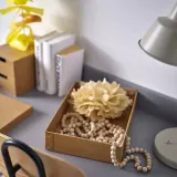 IKEA GÄRDESGÅRD (ИКЕА ГЭРДЕСГОРД) — Коробка с крышкой, натуральный 25х35х8 см — фото 2