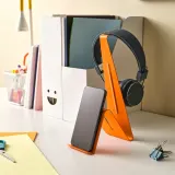 IKEA MÖJLIGHET (ИКЕА МЁЙЛИГХЕТ) — Стойка для наушников и планшета, оранжевая — фото 2