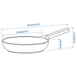 IKEA KLIPPFISK (ИКЕА КЛИППФИСК) — Сковорода с антипригарным покрытием/дерево, тёмный серо-синий, 24 см — фото 7