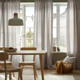IKEA MÄSTERROT (ИКЕА МЭСТЕРРОТ) — Занавеска, 2 шт., бежевый/белый узор в горошек, на тесьме, 145x300 см — фото 2